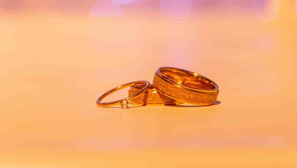 three gold rings